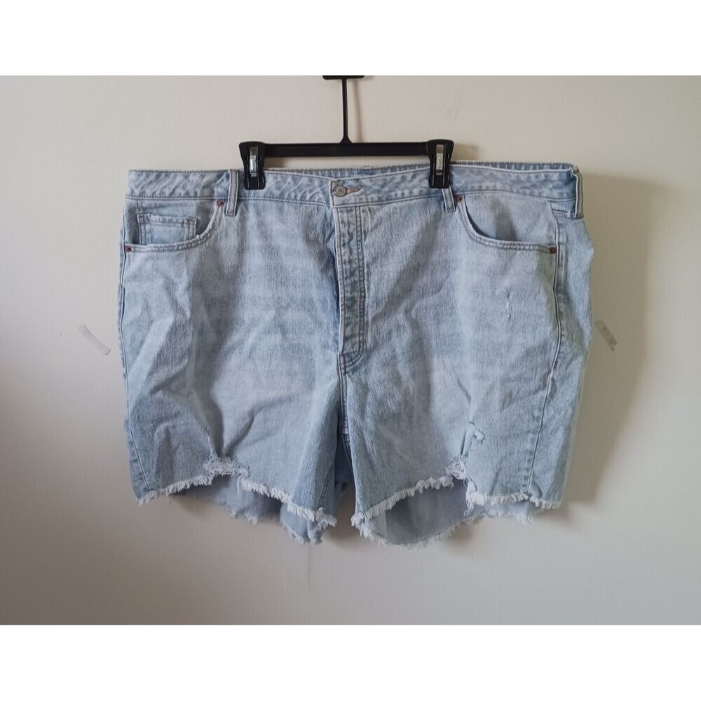 Old Navy OG Straight Denim Shorts Women High Rise Distressed Blue‎ 28